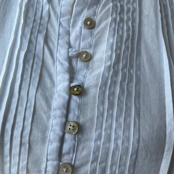 Quince White Button-Front Mini Dress - Picture 9 of 11